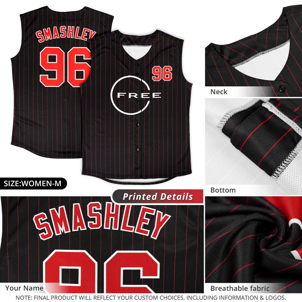 Custom Gray Red-White Sleeveless Stripe Fashion Baseball Jersey Limited