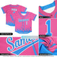 Custom Purple Pink Personalized Flame Graffiti Pattern Authentic Baseball Jersey Limited
