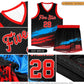 Custom Black White and Orange Graffiti Pattern Sports Uniform Basketball Jersey Limited
