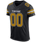 Custom Black Old Gold-White Mesh Authentic Football Jersey Limited