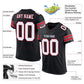 Custom Black White-Red Mesh Authentic Football Jersey Limited