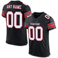 Custom Black White-Red Mesh Authentic Football Jersey Limited
