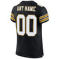 Custom Black White-Old Gold Mesh Authentic Football Jersey Limited