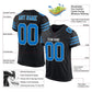 Custom Black Panther Blue-White Mesh Authentic Football Jersey Limited
