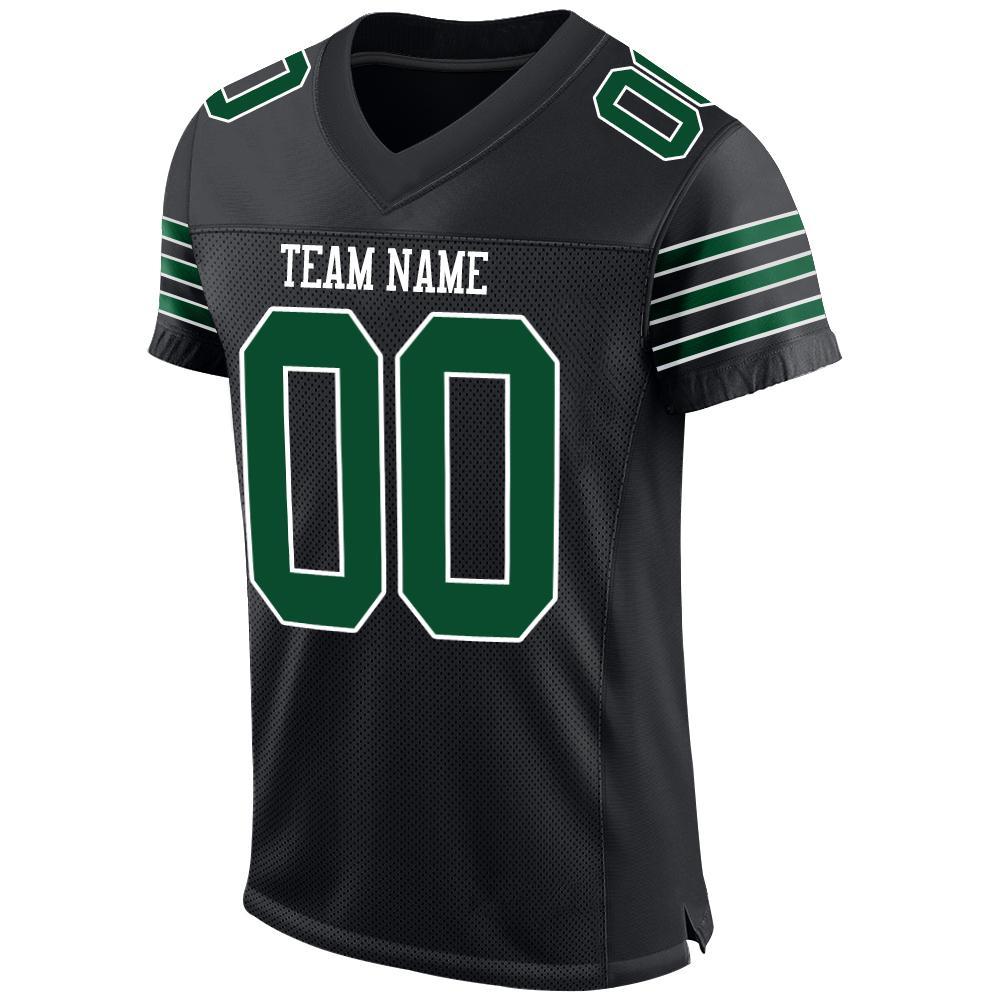 Custom Black Gotham Green-White Mesh Authentic Football Jersey Limited