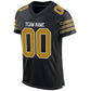 Custom Black Old Gold-White Mesh Authentic Football Jersey Limited