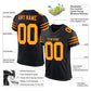 Custom Black Gold-Scarlet Mesh Authentic Football Jersey Limited