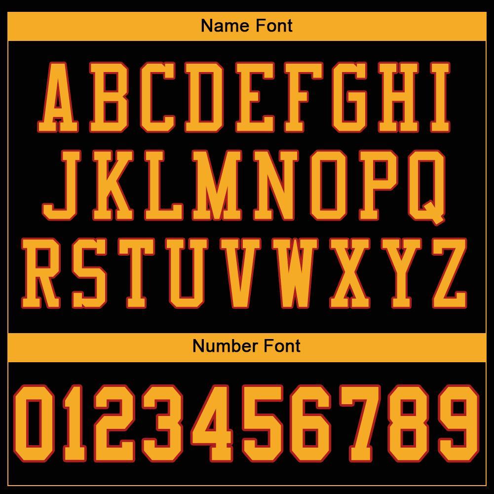 Custom Black Gold-Scarlet Mesh Authentic Football Jersey Limited