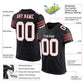 Custom Black White-Scarlet Mesh Authentic Football Jersey Limited