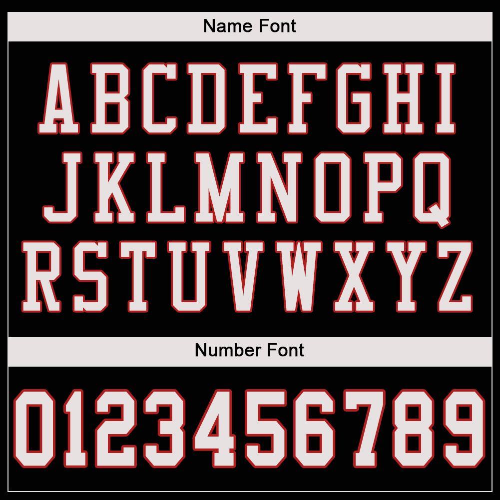 Custom Black White-Scarlet Mesh Authentic Football Jersey Limited