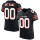 Custom Black White-Scarlet Mesh Authentic Football Jersey Limited