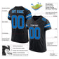 Custom Black Panther Blue-White Mesh Authentic Football Jersey Limited