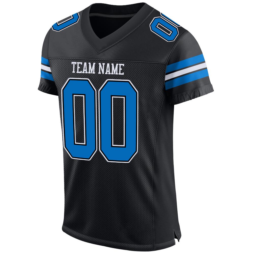 Custom Black Panther Blue-White Mesh Authentic Football Jersey Limited