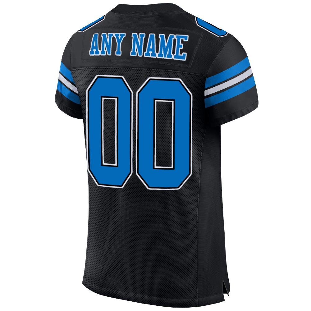 Custom Black Panther Blue-White Mesh Authentic Football Jersey Limited