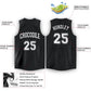 Custom Black White V-Neck Basketball Jersey Limited