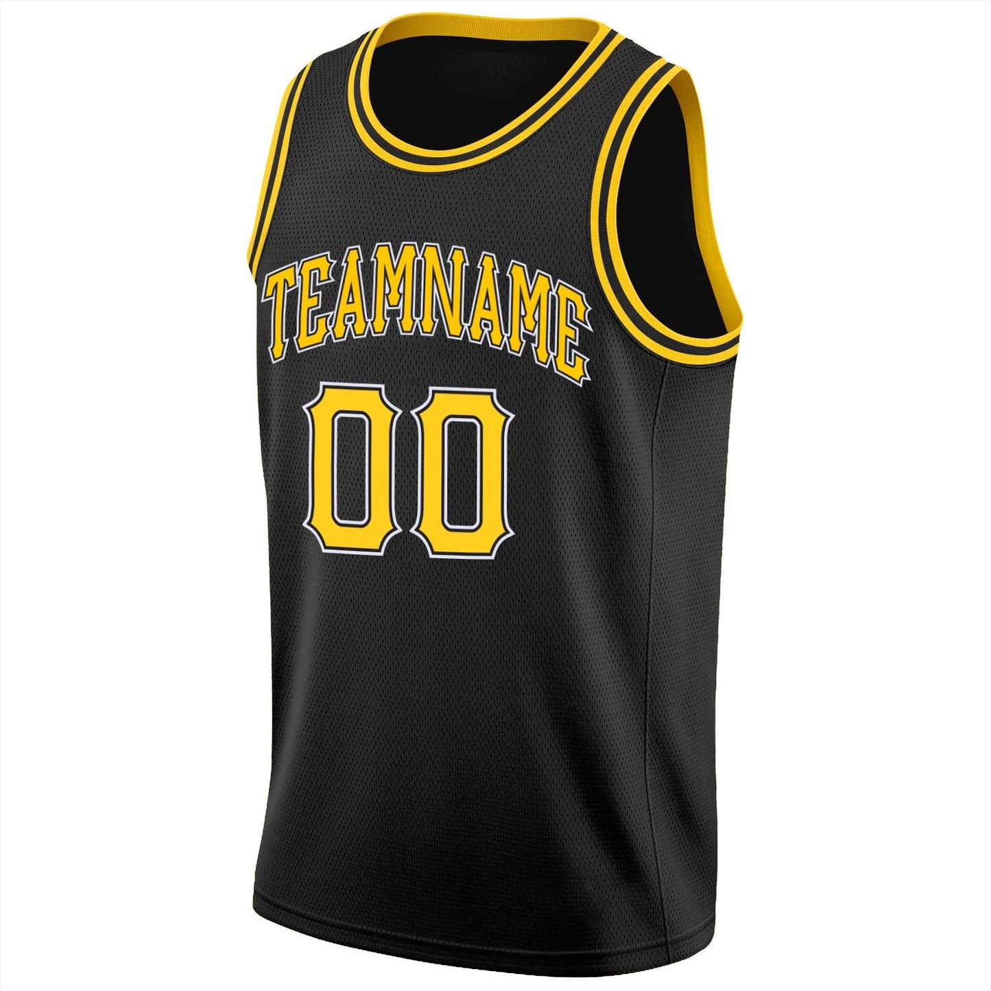 Custom Black Yellow-White Classic Tops Breathable Basketball Jersey Limited