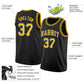 Custom Black Yellow-White Classic Tops Breathable Basketball Jersey Limited