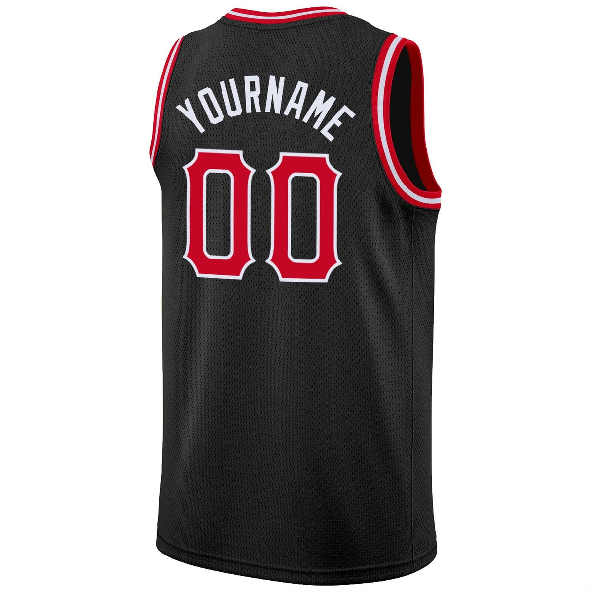 Custom Black Red-White Classic Tops Breathable Basketball Jersey Limited