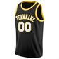 Custom Black White-Yellow Classic Tops Breathable Basketball Jersey Limited