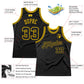 Custom Black Black-Gold Authentic Throwback Basketball Jersey Limited