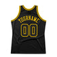 Custom Black Black-Gold Authentic Throwback Basketball Jersey Limited