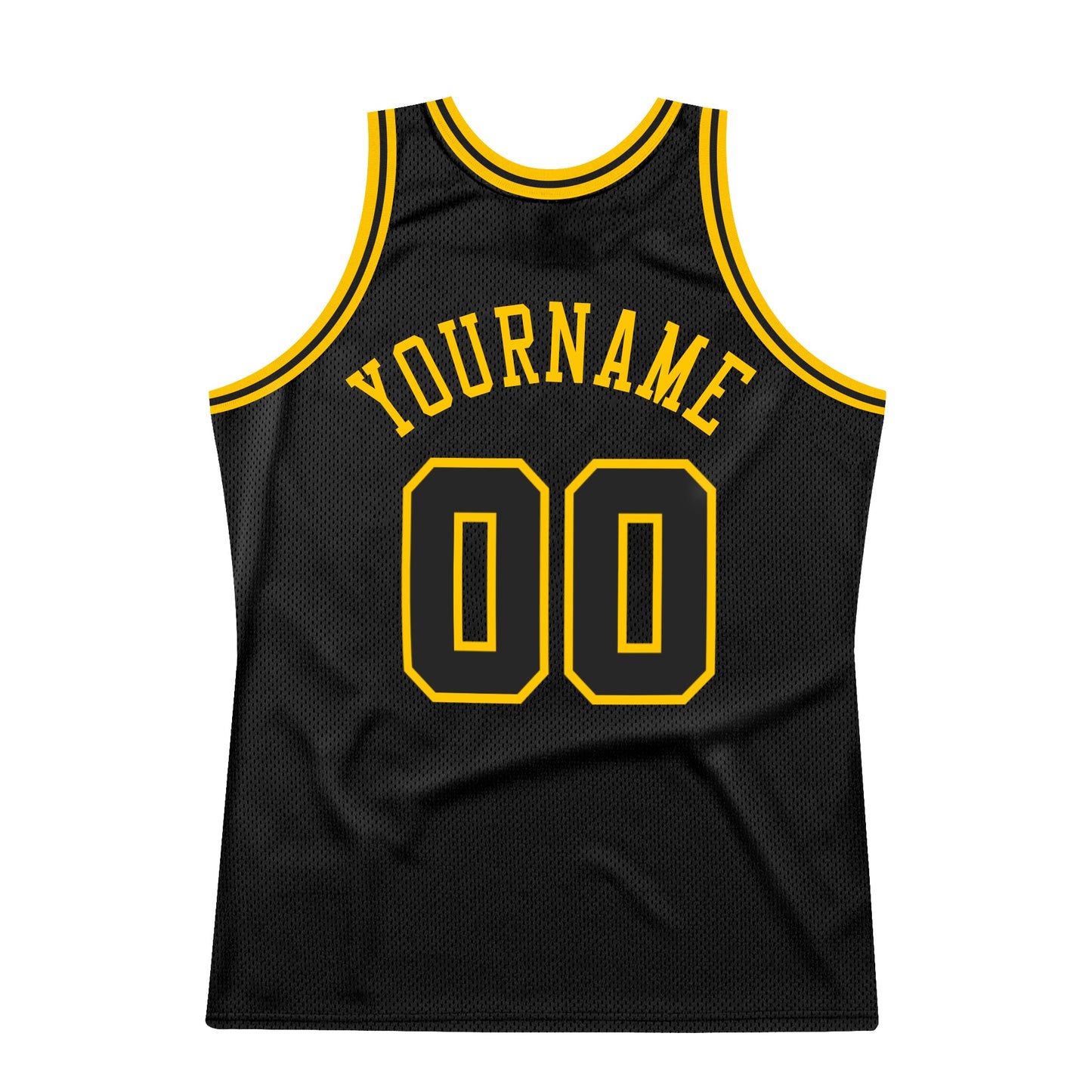 Custom Black Black-Gold Authentic Throwback Basketball Jersey Limited