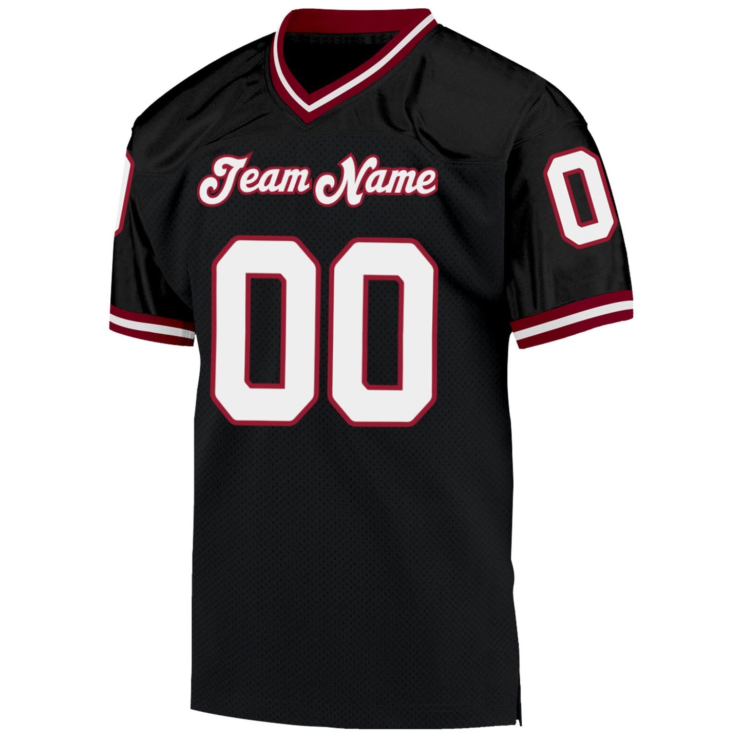 Custom Black White-Cardinal Mesh Authentic Throwback Football Jersey Limited
