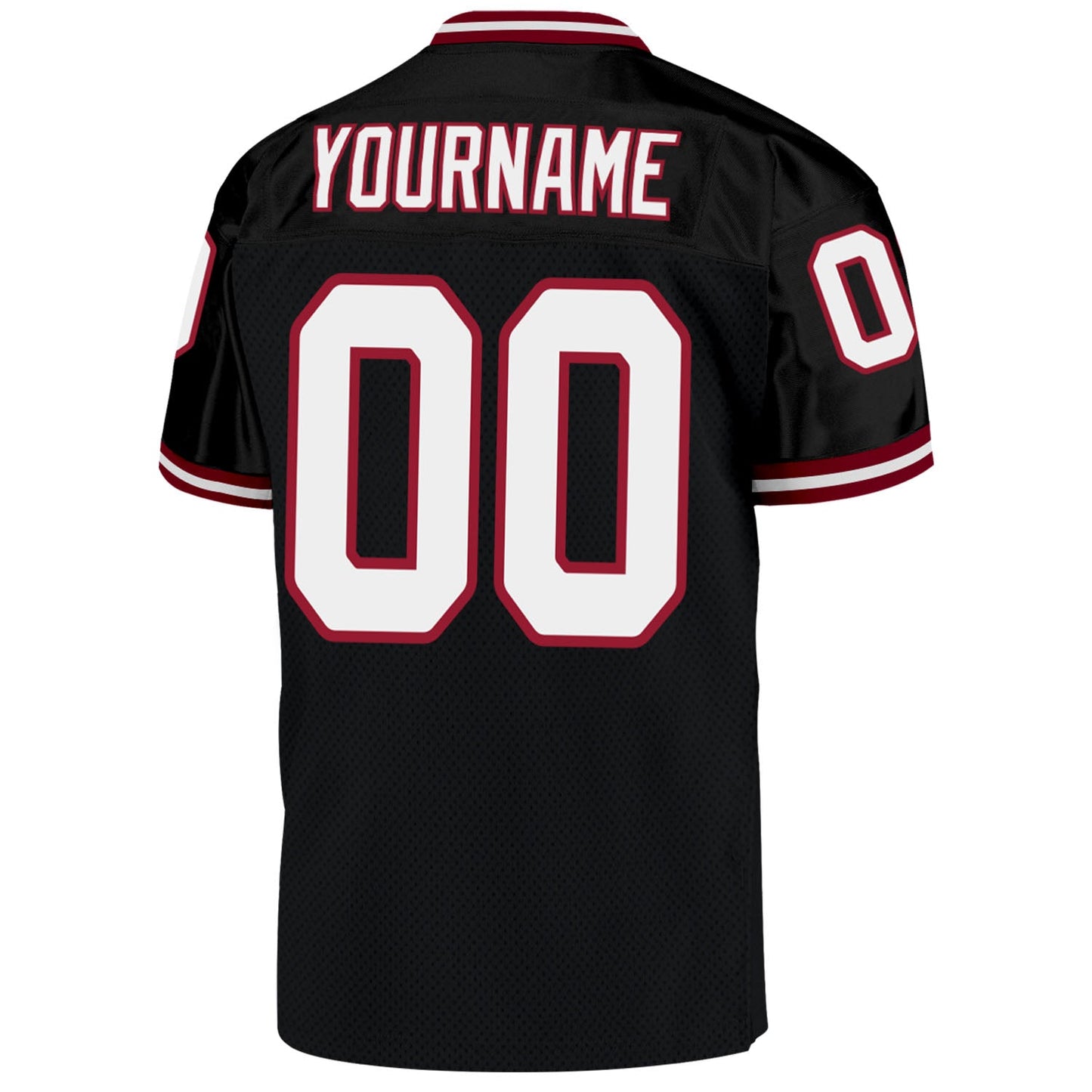 Custom Black White-Cardinal Mesh Authentic Throwback Football Jersey Limited