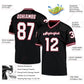 Custom Black White-Cardinal Mesh Authentic Throwback Football Jersey Limited