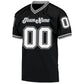 Custom Black White-Gray Mesh Authentic Throwback Football Jersey Limited