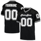 Custom Black White-Gray Mesh Authentic Throwback Football Jersey Limited