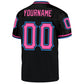Custom Black Pink-Powder Blue Mesh Authentic Throwback Football Jersey Limited
