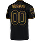 Custom Black Black-Old Gold Mesh Authentic Throwback Football Jersey Limited