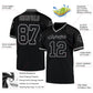 Custom Black Black-Gray Mesh Authentic Throwback Football Jersey Limited