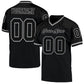 Custom Black Black-Gray Mesh Authentic Throwback Football Jersey Limited