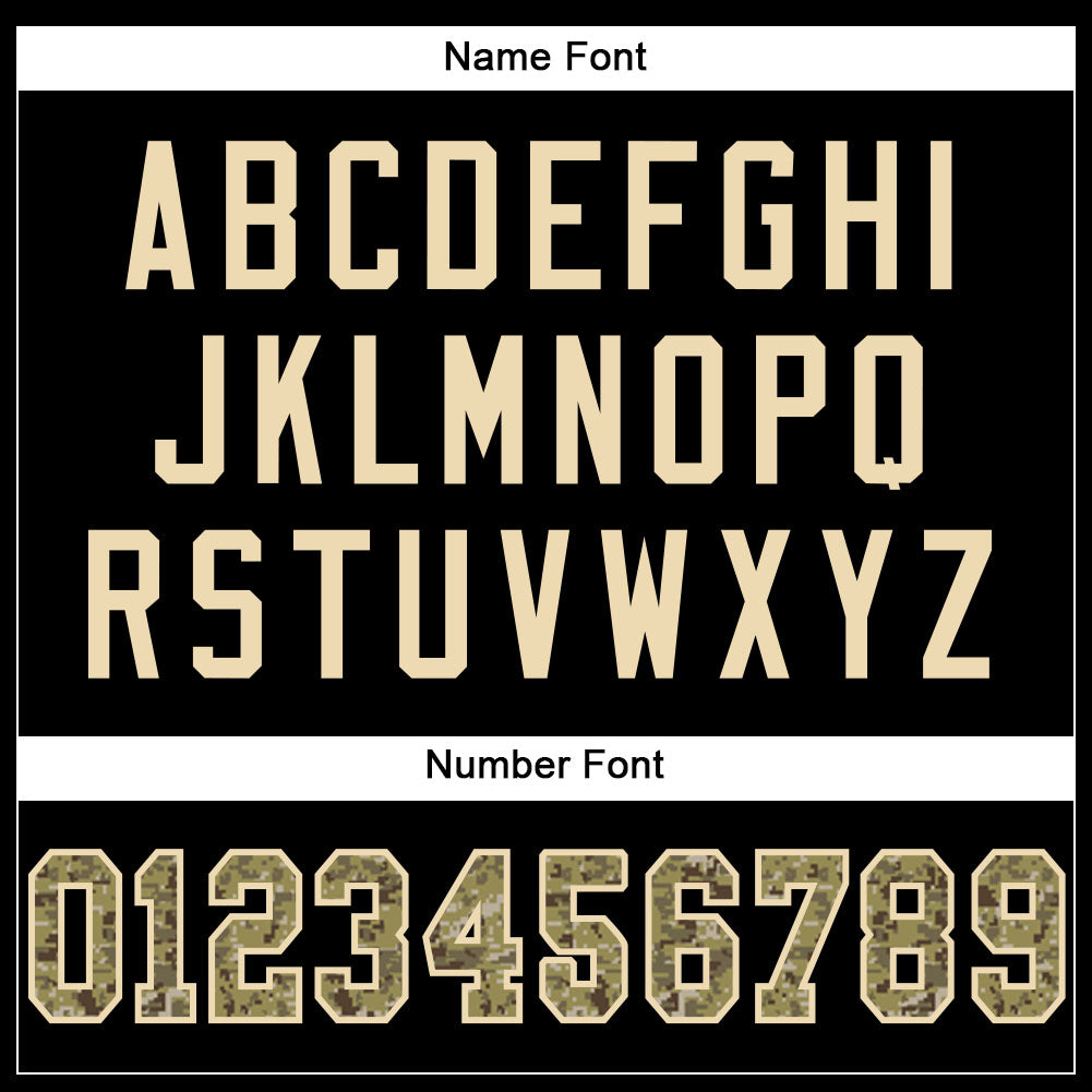 Custom Black Camo-Cream Mesh Authentic Football Jersey Limited