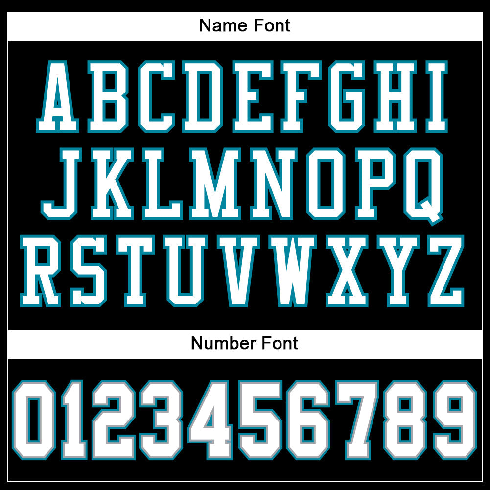 Custom Black White-Teal Mesh Authentic Football Jersey Limited