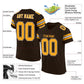 Custom Brown Gold-White Mesh Authentic Football Jersey Limited