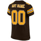 Custom Brown Gold-White Mesh Authentic Football Jersey Limited