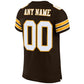 Custom Brown White-Gold Mesh Authentic Football Jersey Limited