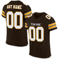 Custom Brown White-Gold Mesh Authentic Football Jersey Limited