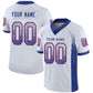 Custom White Royal-Red Mesh Drift Fashion Football Jersey Limited