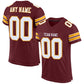 Custom Burgundy White-Gold Mesh Authentic Football Jersey Limited