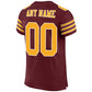 Custom Burgundy Gold-White Mesh Authentic Football Jersey Limited