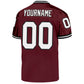 Custom Burgundy White-Black Mesh Authentic Throwback Football Jersey Limited