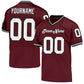 Custom Burgundy White-Black Mesh Authentic Throwback Football Jersey Limited