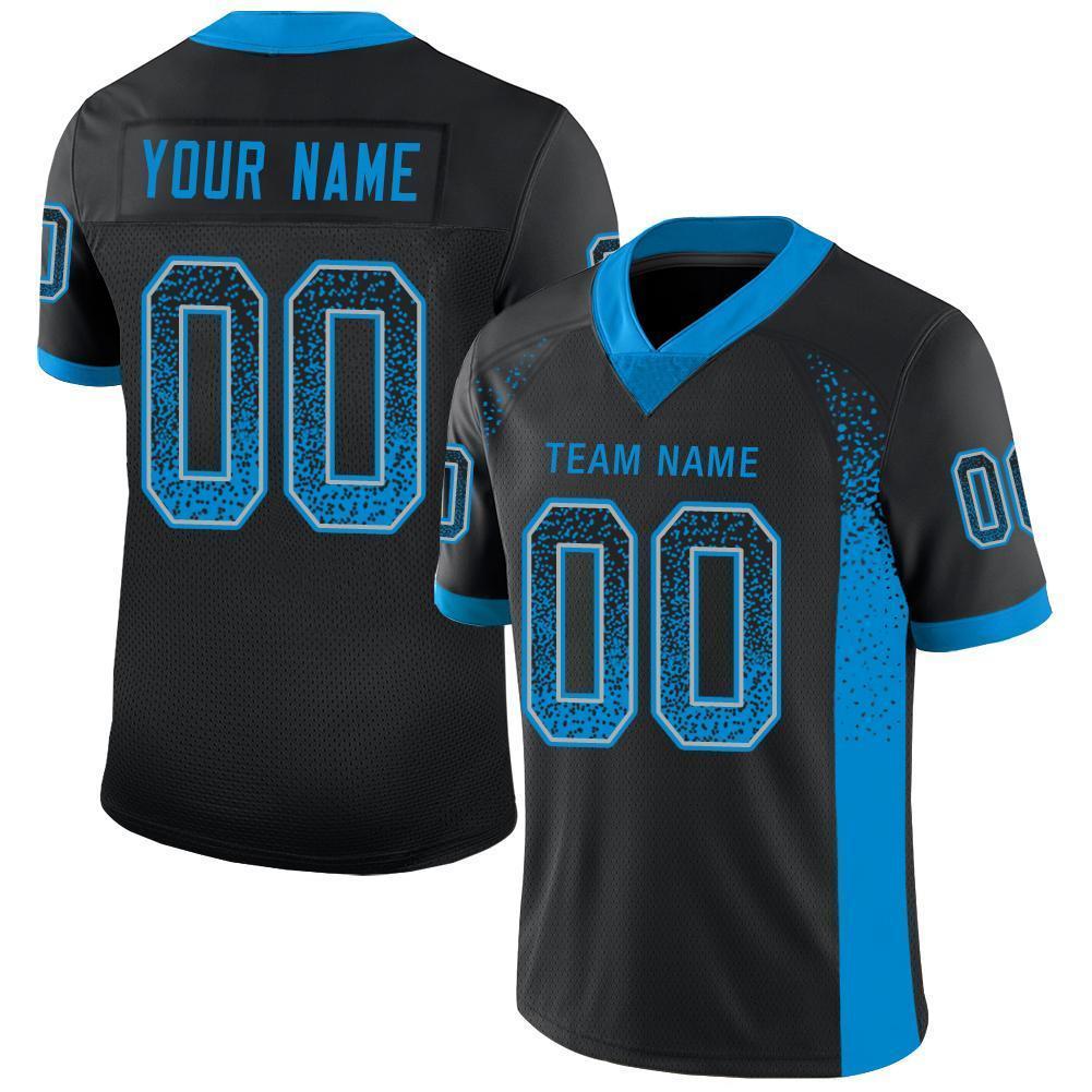 Custom Black Panther Blue-Gray Mesh Drift Fashion Football Jersey Limited