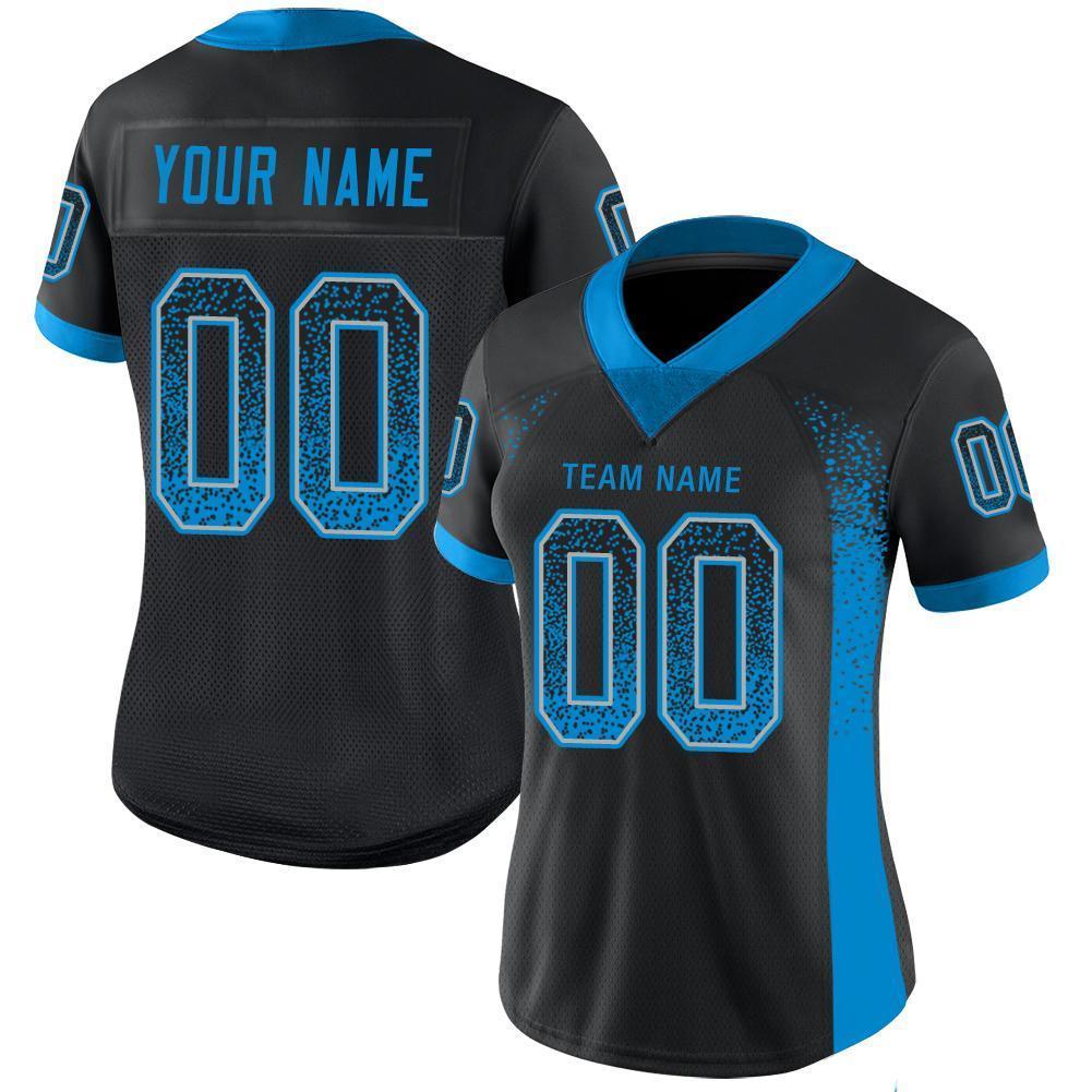 Custom Black Panther Blue-Gray Mesh Drift Fashion Football Jersey Limited