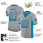 Custom Light Gray Panther Blue-Black Mesh Drift Fashion Football Jersey Limited