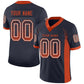 Custom Navy Orange-White Mesh Drift Fashion Football Jersey Limited